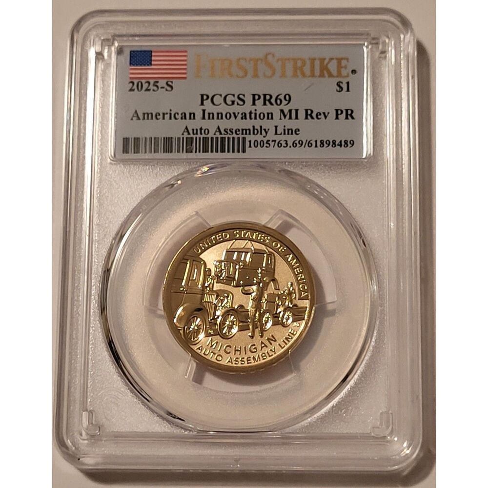 2025 S American Innovation Dollar Michigan Reverse Proof PR69 PCGS FS